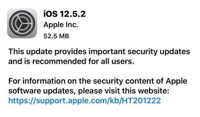 察布查尔苹果手机维修分享iOS12.5.2发布，建议所有老苹果用户安装 